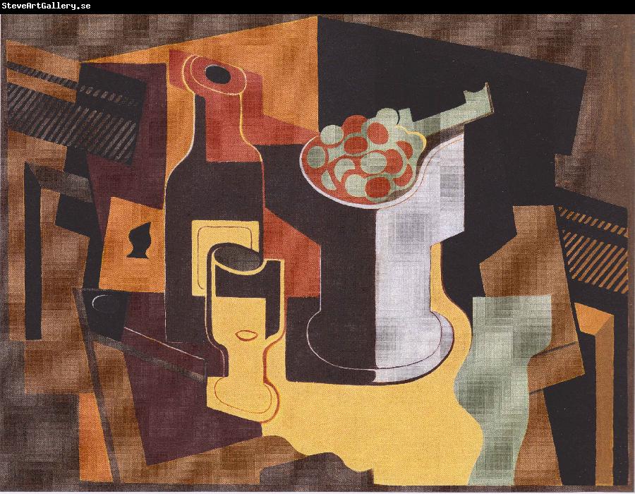 Juan Gris Flasche und Obstschale